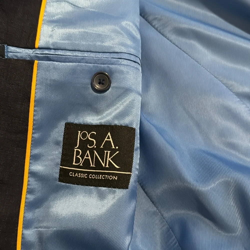 Jos. A. Bank Linen Blazer Navy Lined Two Button Closure NWT-Medium